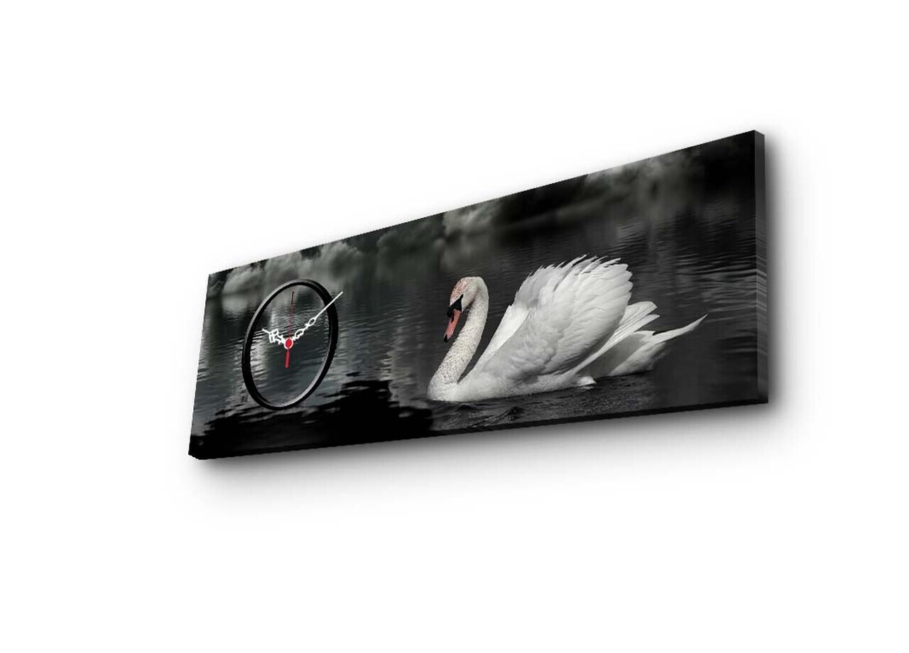 Ceas de perete, 3090CS-44, PÂNZĂ DIN PIELE ÎNTOARSĂ, 30 x 90 cm, Multicolor — imaginea 2