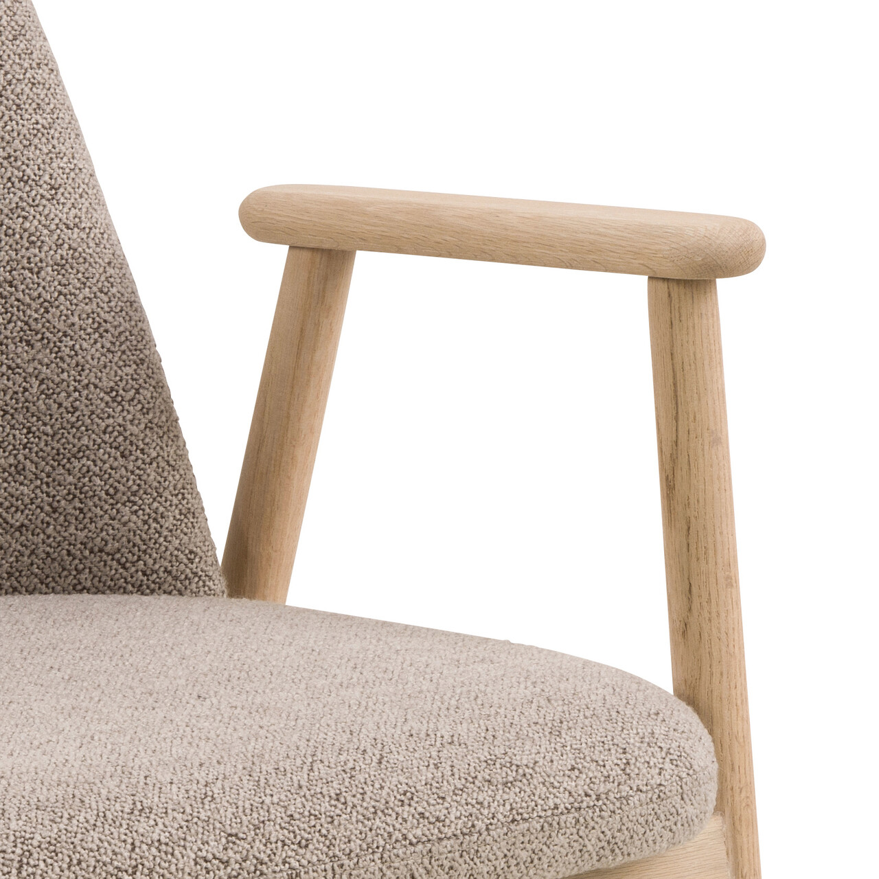 Scaun Leo, Actona, 55.5x57x80.5 cm, tesatura Boucle/lemn de stejar, bej - view 2