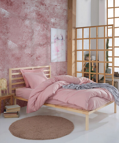 Lenjerie de pat pentru o persoana (eu) (it), fresh color - pink, mijolnir, bumbac ranforce