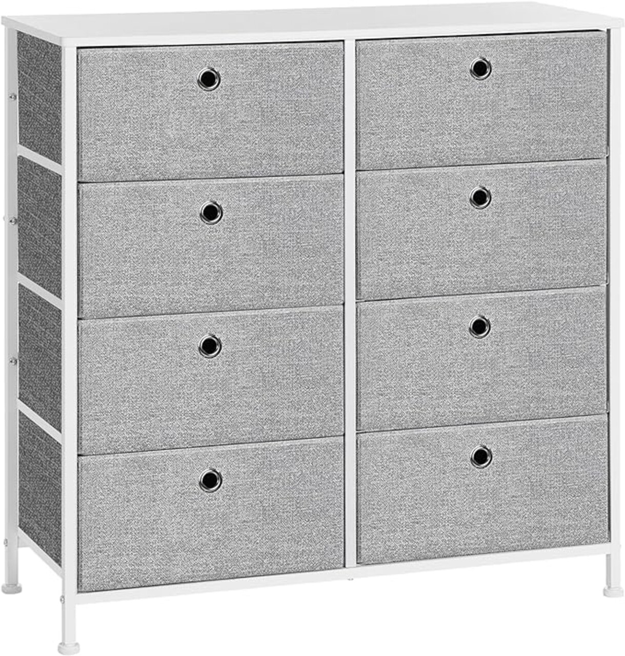 Comoda cu 8 sertare textile, Songmics, 80x30x81.5 cm, MDF/otel, gri - 1 | YEO