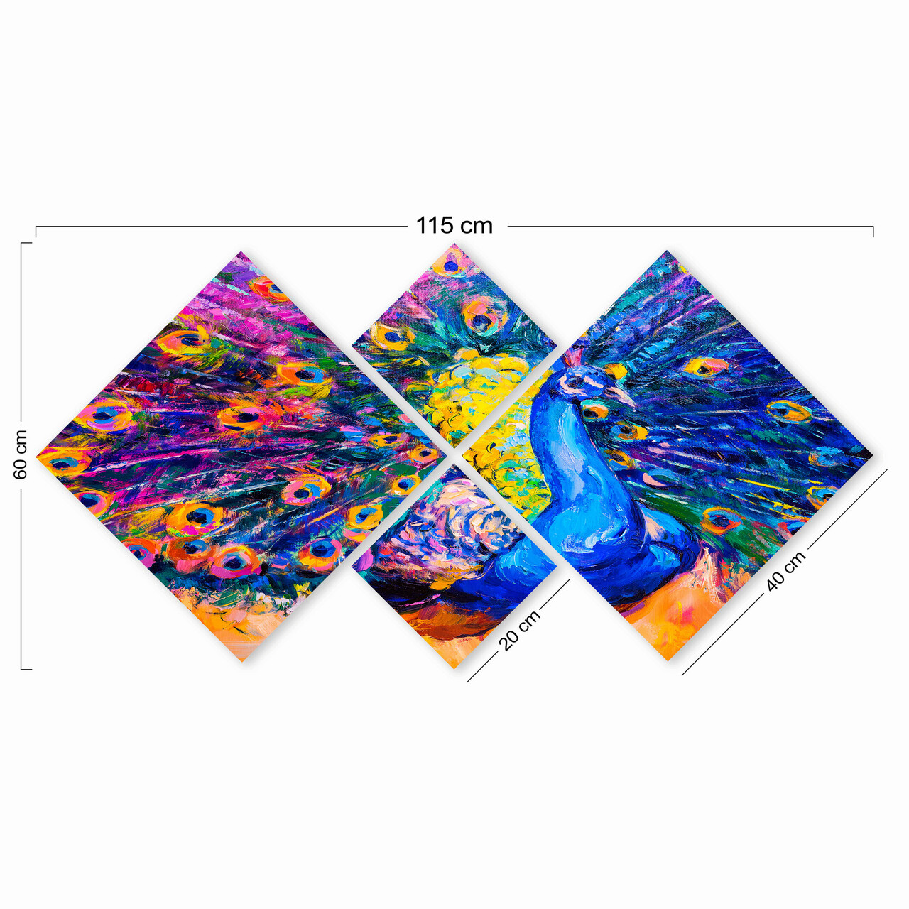 Set 4 tablouri decorative, 4MDF352459538, MDF, Imprimat UV, Multicolor