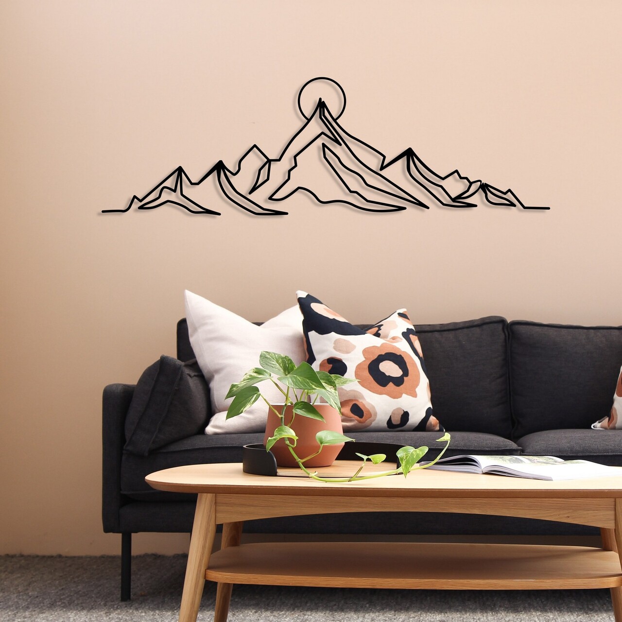 Decoratiune de perete, Everest, Dimensiuni: 119,5 x 37 cm, Negru - view 3