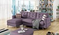 Coltar extensibil reversibil 3 locuri ELTAP, AsgL-10, Asgard, 248x162x93 cm, lemn/poliester, violet