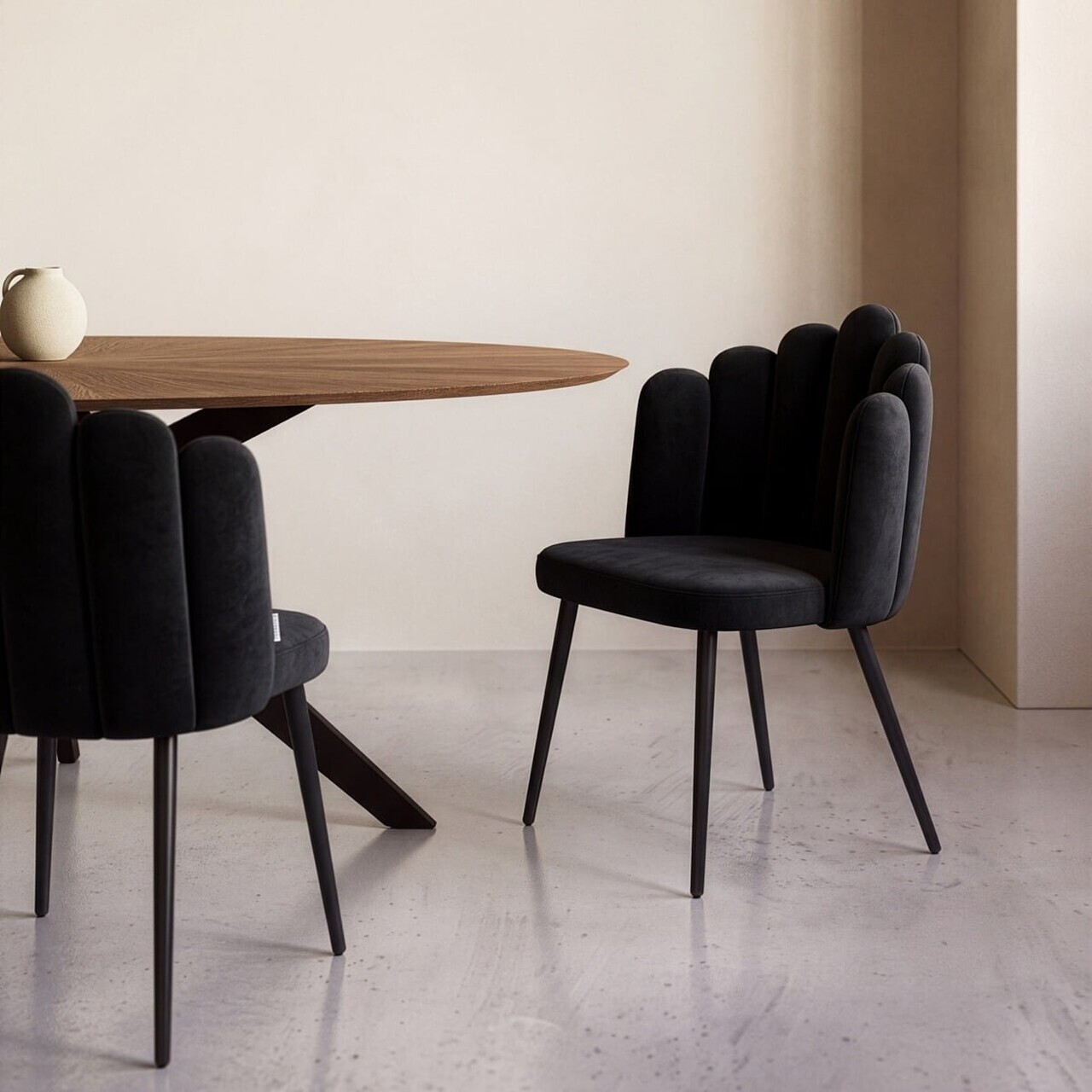 Scaun Aula Pro, Homla, 56x55x86 cm, metal/poliester, negru