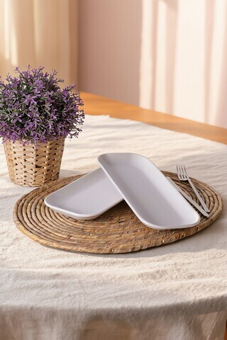 Set platouri servire, Hermia, 275KRM2655, 26 cm, 2 piese, Alb