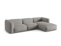 Coltar modular dreapta 3 locuri, Martina-169, Micadoni Home, 332x176x75 cm, tesatura structurata catifelata, gri deschis