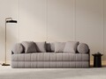 Canapea extensibila 3 locuri, Kemi, Cosmopolitan Design, 206x95x70 cm, tesatura boucle, gri cald