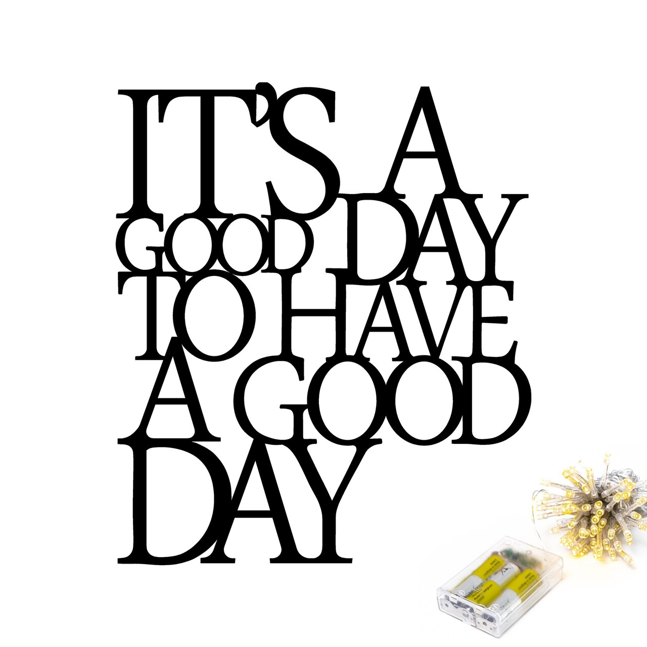 Decoratiune de perete, Its A Good Day To Have A Good Day 187, Dimensiune: 70 x 61 cm, Negru - view 5