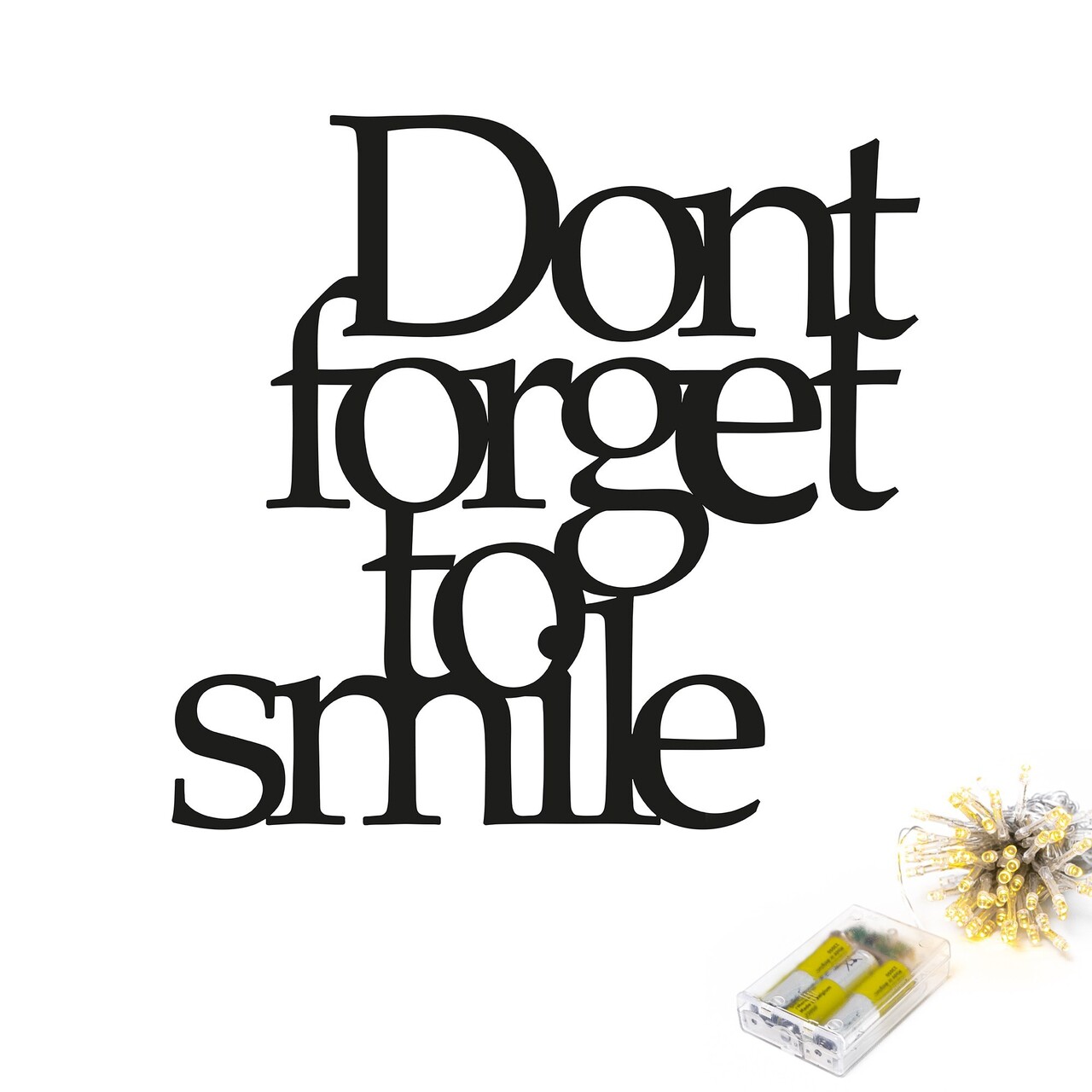 Decoratiune de perete, Dont Forget To Smile 183, Dimensiune: 67 x 70 cm, Negru - view 5