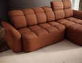 Coltar extensibil dreapta 3 locuri ELTAP, Beneth, 301x185x115 cm, lemn/poliester, caramiziu
