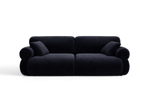 Canapea 3 locuri, Ophelia, Micadoni Home, 217x100x84 cm, catifea, albastru regal