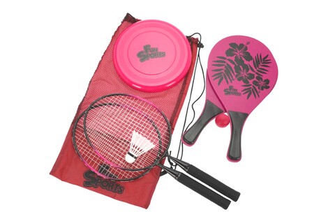 Set palete de badminton si ping pong, 7 piese, polipropilena, roz Excellent Houseware