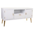 Comoda TV Creaciones Meng, 121x40.5x61.5 cm, MDF, alb/auriu