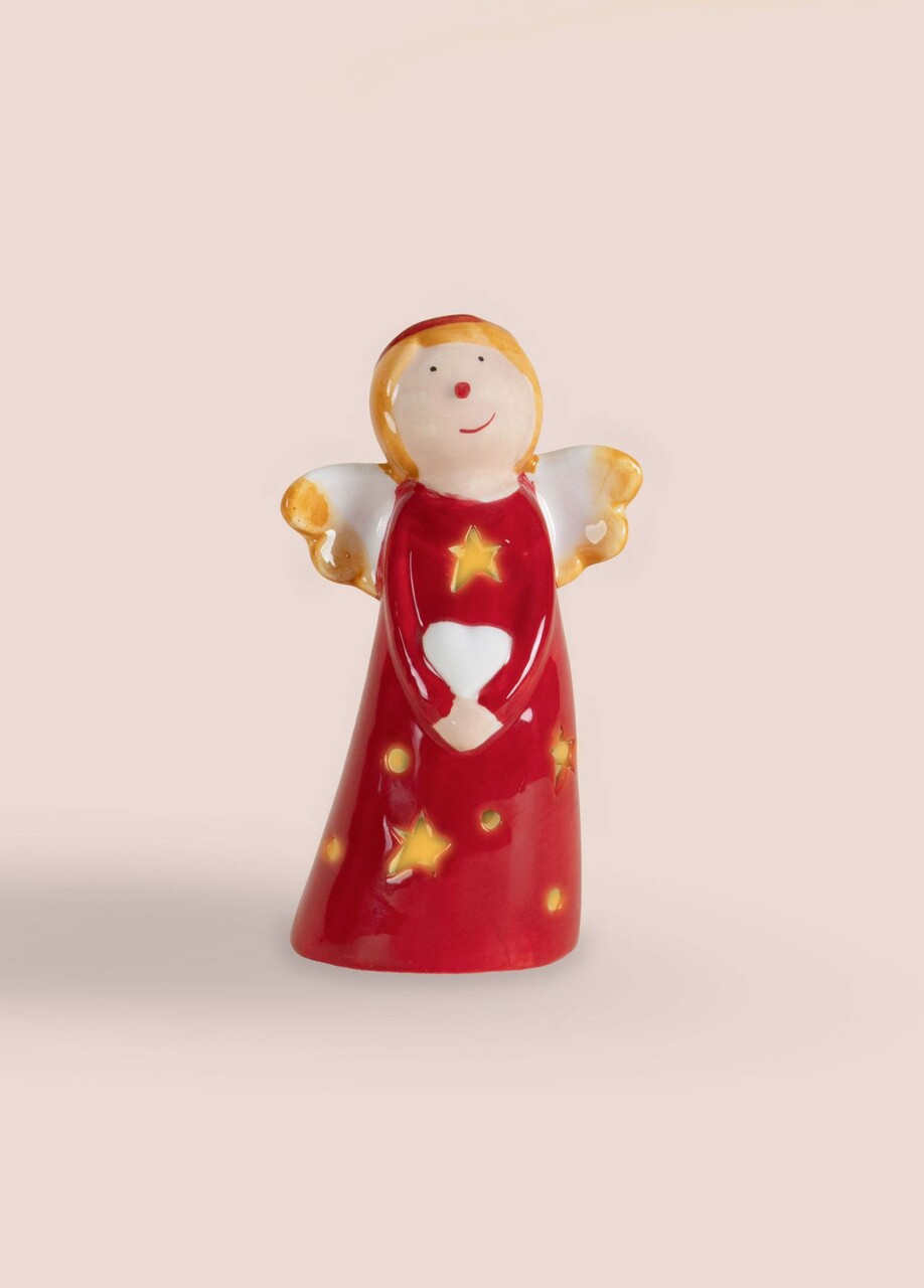 Decoratiune, SUS0163, 7x5x10 cm, Ceramica, Rosu/Alb - view 8