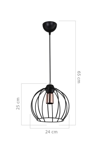 Lustra siyah, asz.1457, squid lighting, 24x65 cm, 20w, negru