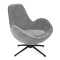 Fotoliu Lunaire, Homla, 86x76x87 cm, metal/catifea din poliester, gri