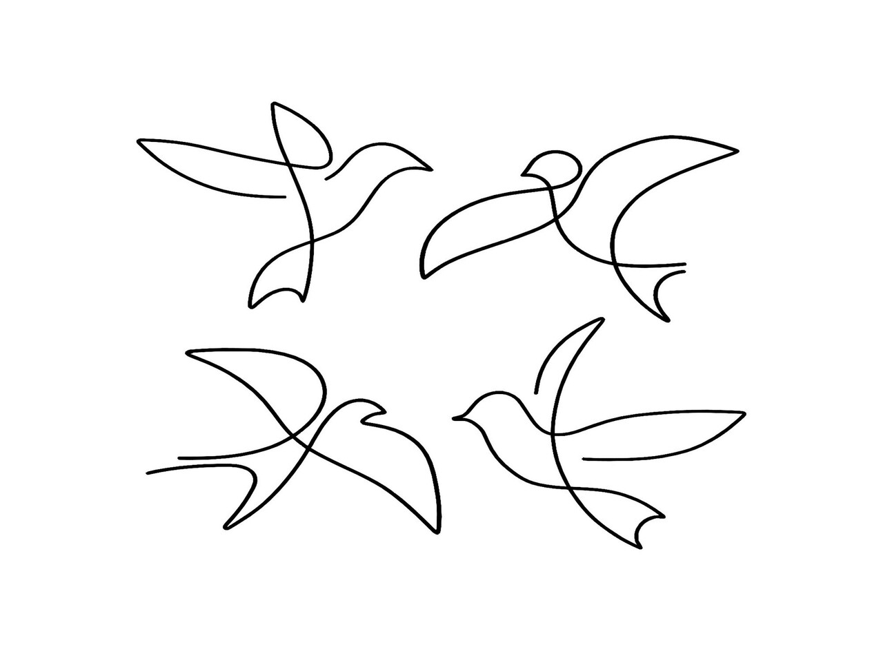 Decoratiune De Perete, Birds, Metal, 25 X 25 Cm, 4 Piese, Negru