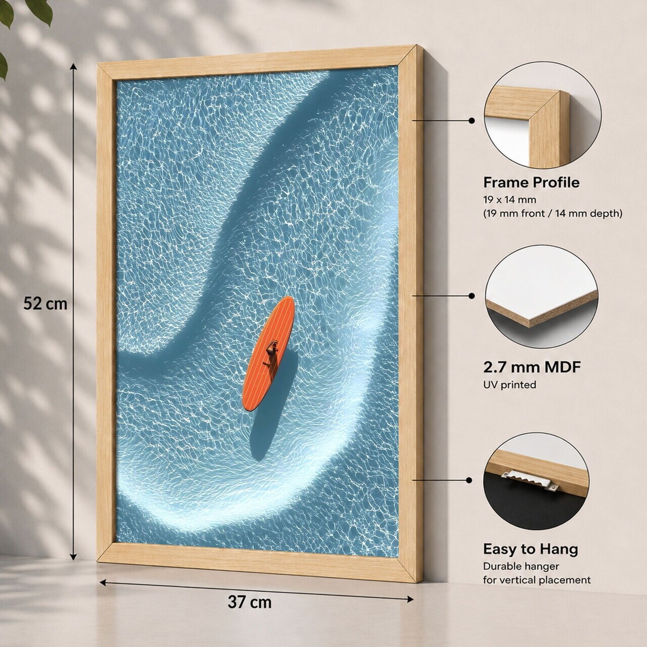Tablou decorativ, 3752AACT-010, Fundal: 100% MDF (Grosime: 2,7 mm) Vopsire: Imprimare UV, Multicolor — imaginea 2