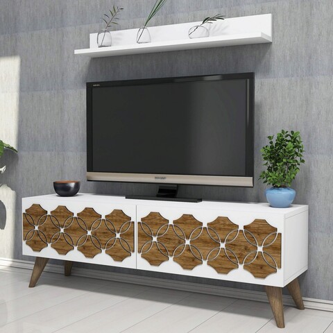 Comoda tv, hommy craft, nisan, 90x14x14.6 cm, alb