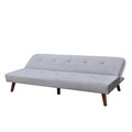 Canapea extensibila Rinko, Homla, 3 locuri, 195x81x74 cm, lemn/catifea din poliester, gri inchis