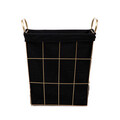 Cos de rufe Lorrey, Homla, 42x27x49 cm, metal/poliester, negru/auriu