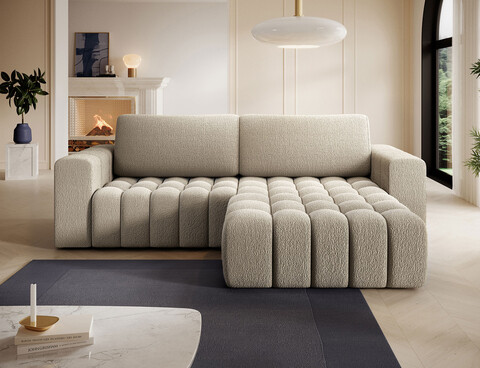 Coltar extensibil dreapta 4 locuri ELTAP, Bon-228, Bonett, 250x175x92 cm, lemn/poliester, bej inchis