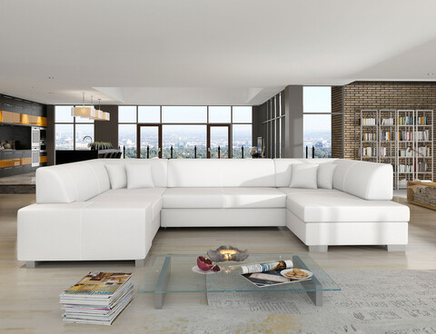 Coltar extensibil dreapta 6 locuri ELTAP, Hv09, Havana, 322x204x72 cm, lemn/poliester, alb