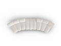 Canapea semirotunda 5 locuri, Lupine, Micadoni Home, BL, 367x118x70 cm, poliester chenille, alb
