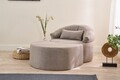 Canapea extensibilă cu 1 loc, Balcab Home, 825BLC4730, Material: 100% POLIESTER (țesătură cu textură de in), Maro