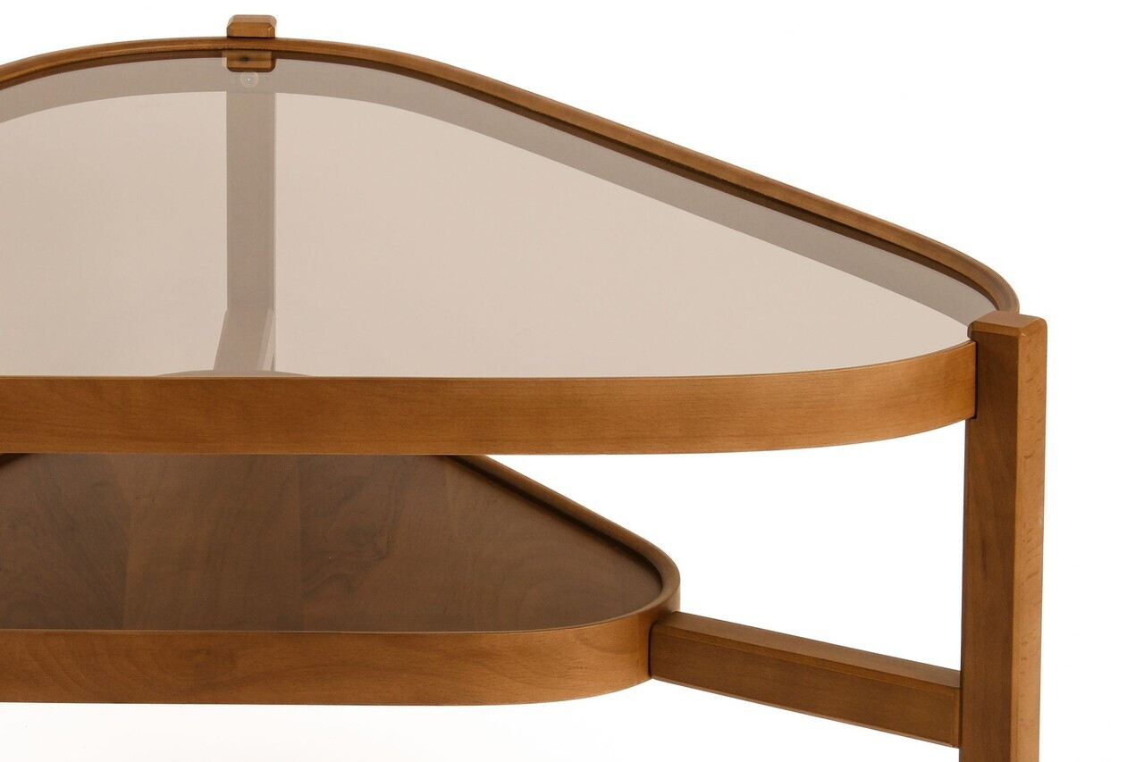 Masuta de cafea, Hanah Home, Capella 95, 95x48x95 cm, LEMN MASIV DE FAG, Maro — imaginea 4