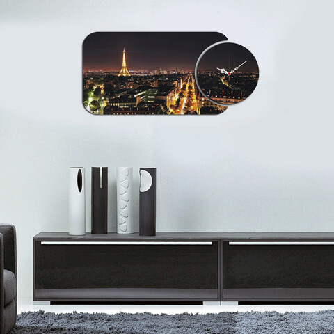 Set ceas si tablou decorativ, yms-60, mdf , dimensiune: 68 x 32 cm, multicolor