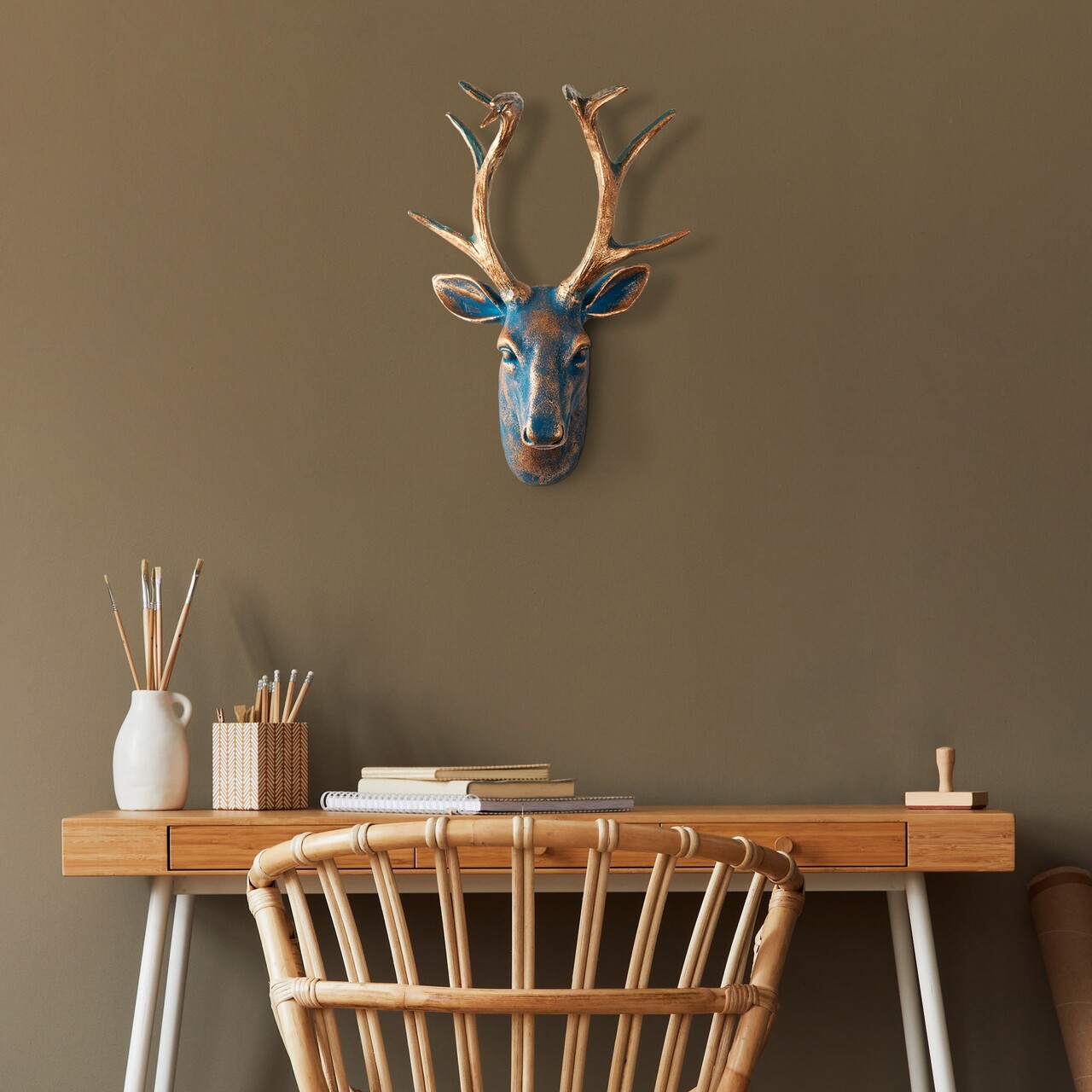 Decoratiune de perete, Deer, Dimensiuni: 26 x 38 x 17 cm, Multicolor - view 4