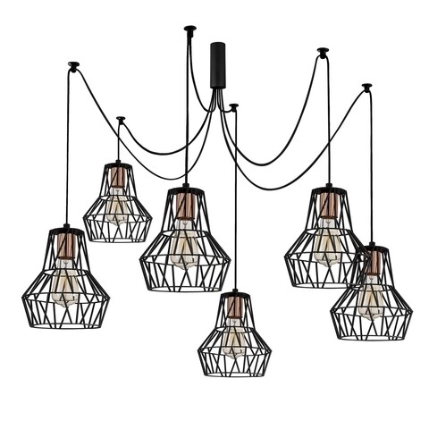 Poza Candelabru Tortum N-1054, Noor, 113 x 140 cm, 6 x E27, 100W, negru