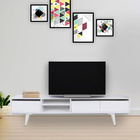 Comoda tv, mod design, graz, 180x30x45 cm, alb