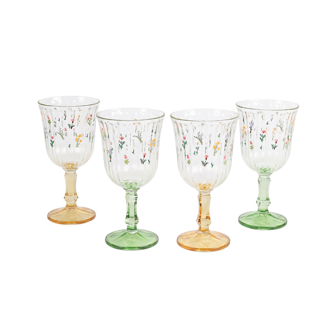 Set de pahare de vin, Hermia, 666HAC2108, Sticla, Galben verde — imaginea 3