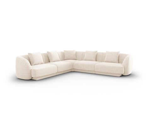 Coltar reversibil 5 locuri, Tulum, Cosmopolitan Design, 255x255x70 cm, tesatura chenille, bej deschis