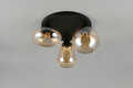 Plafoniera Lumina, TRIO, 35x24.5 cm, 10W, 3x E14, metal, negru mat
