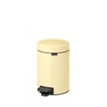 Cos de gunoi cu pedala, Brabantia, NewIcon Mellow Yellow, 3 L, 23.5x16.8x26.4 cm, otel, galben pastel