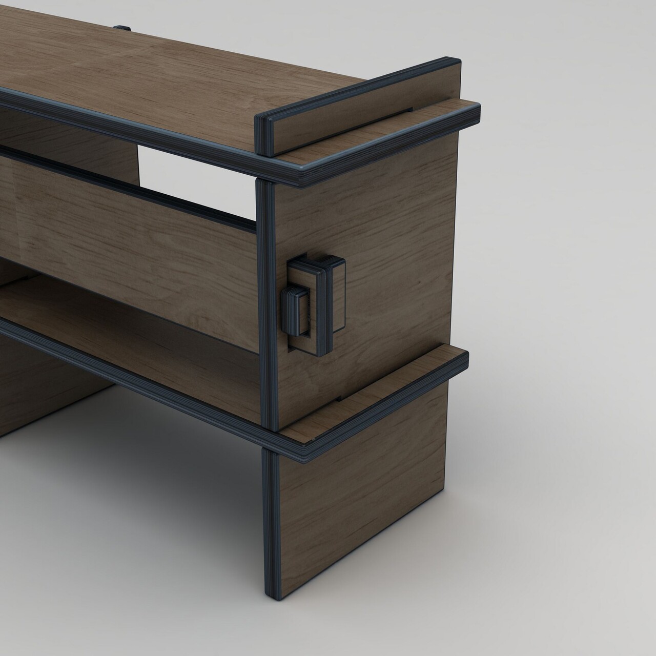 Comoda TV, Hanah Home, Umbra, 220x70x38 cm, Placaj, Maro - imagine 4
