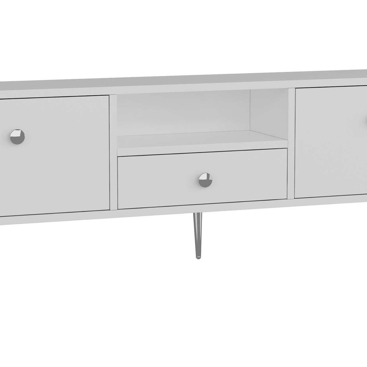 Comoda TV, Hanah Home, 1307-DROP-1, 140x45x30 cm, PAL , Alb / Argintiu - view 6