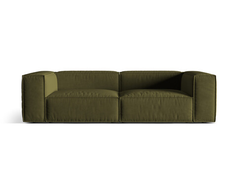 Canapea 4 locuri, Nuria-88, Micadoni Home, 250x110x72 cm, catifea, verde moss melange