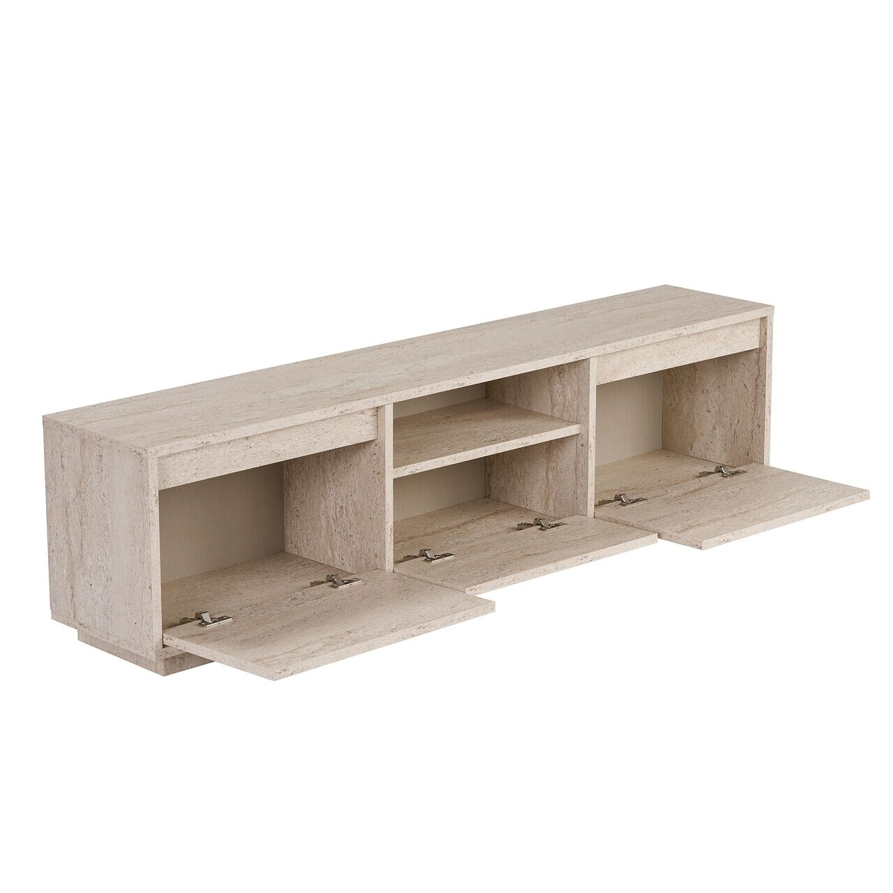 Comoda TV, Hanah Home, Sentinel, 160x42x30 cm, PAL, Travertin — imaginea 3