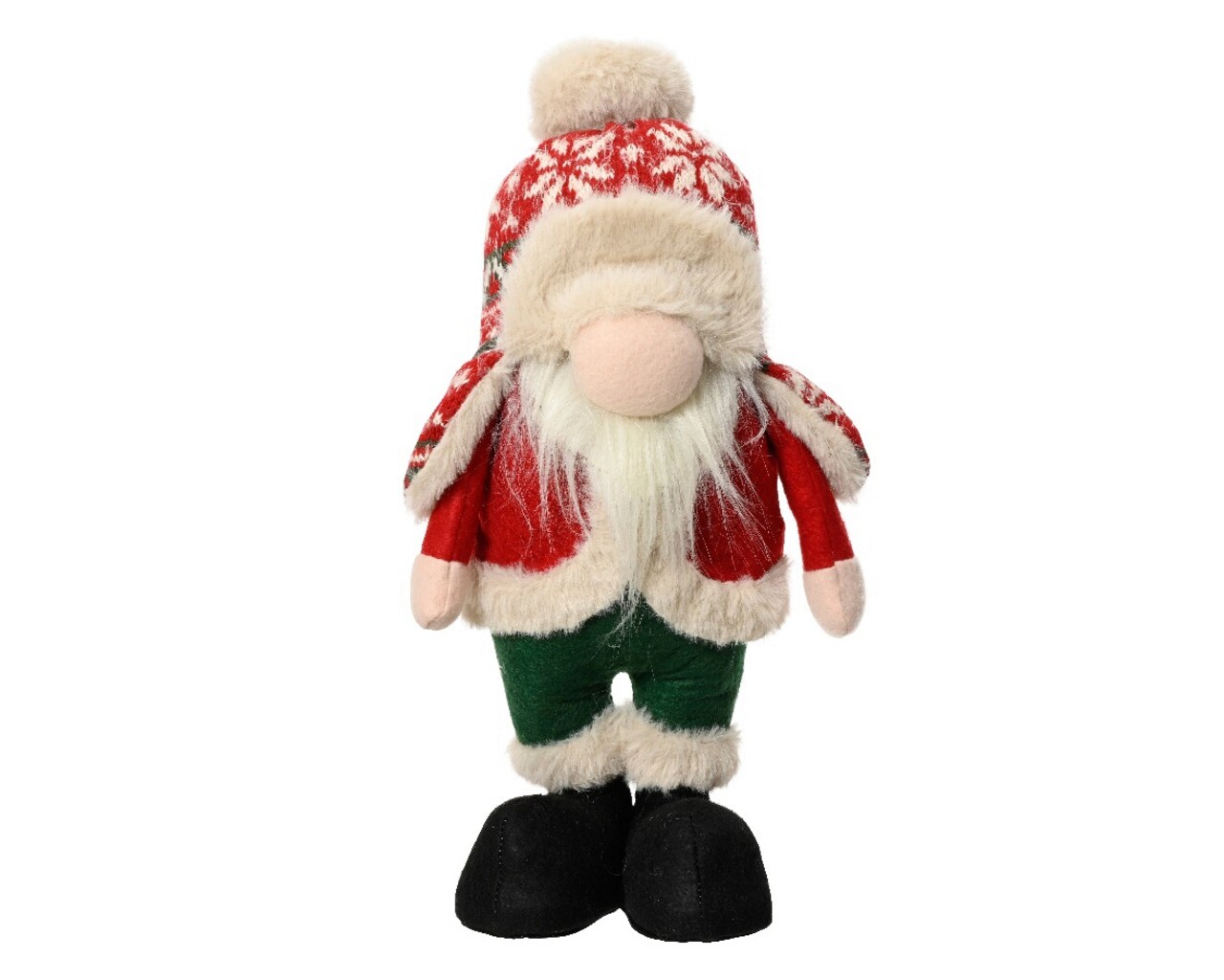 Decoratiune Gnome w hat w snowflake, Decoris, 19x12x40 cm, poliester, multicolor