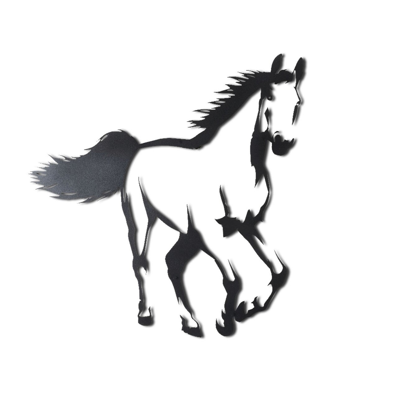 Decoratiune de perete, Horse, Metal, Dimensiune: 49 x 50 cm, Negru - 1 | YEO