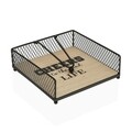 Suport pentru servetele Good Life, Versa, 18 x 18 x 6 cm, metal/MDF, negru
