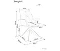 Scaun rotativ Boogie II Velvet, Signal, 60x45x89 cm, catifea/otel, gri/negru