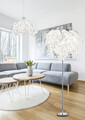 Lampadar Leavy, RL, 70x180 cm, 28W, 3x E14, metal, alb/argintiu