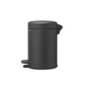 Cos de gunoi cu pedala, Brabantia, NewIcon Mineral Infinite Grey, 3 L, 23.5x16.8x26.4 cm, otel, gri