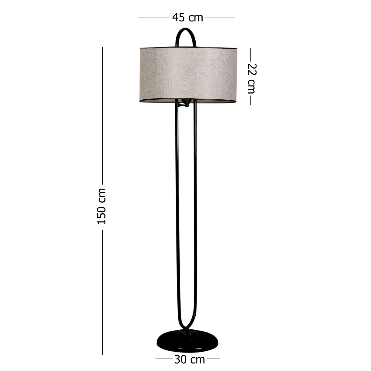 Lampadar, Luin, 534LUN3177, Metal, Gri inchis