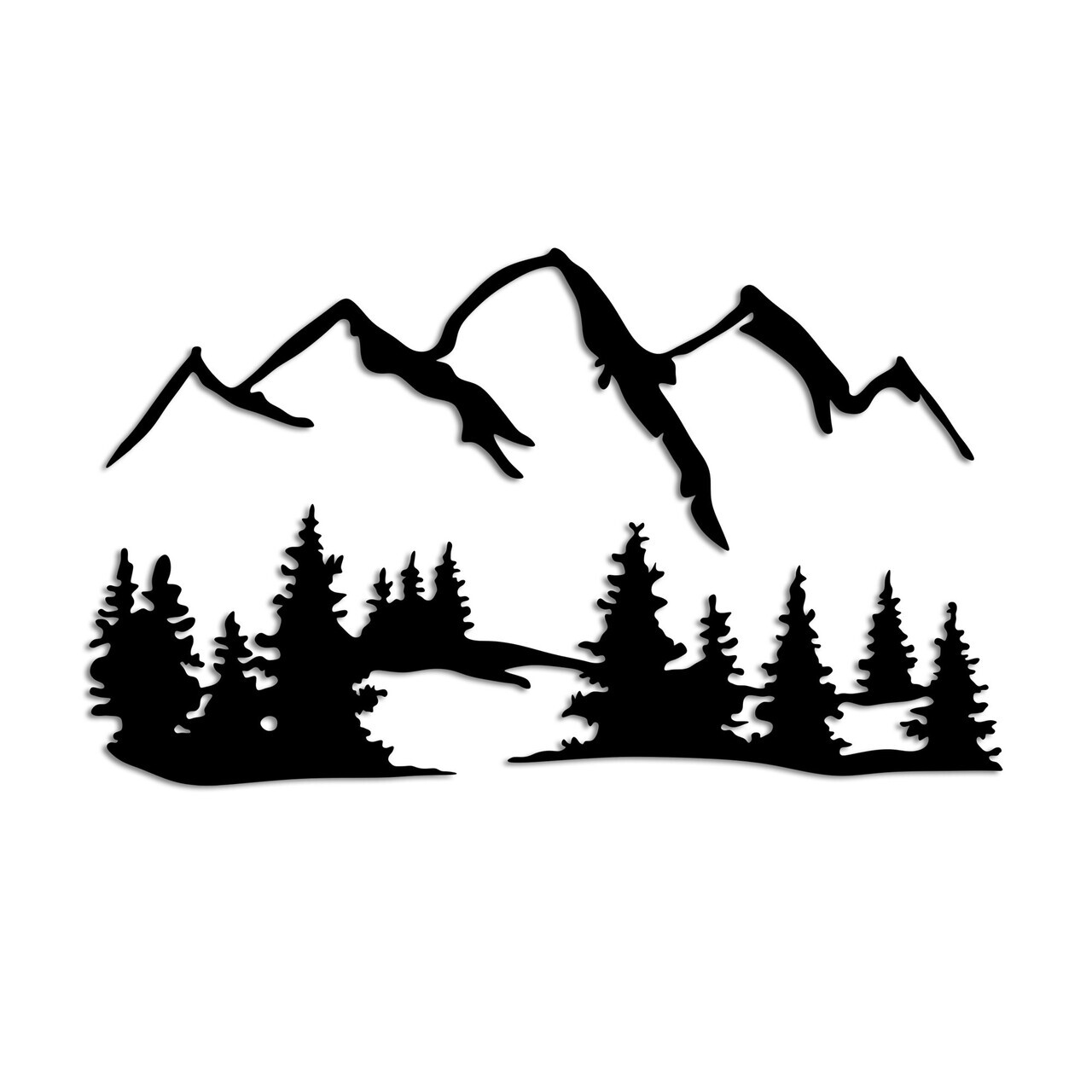 Decoratiune de perete, Nature And Mountain, Dimensiune: 66 x 23 cm (1 bucată), Negru — imaginea 5